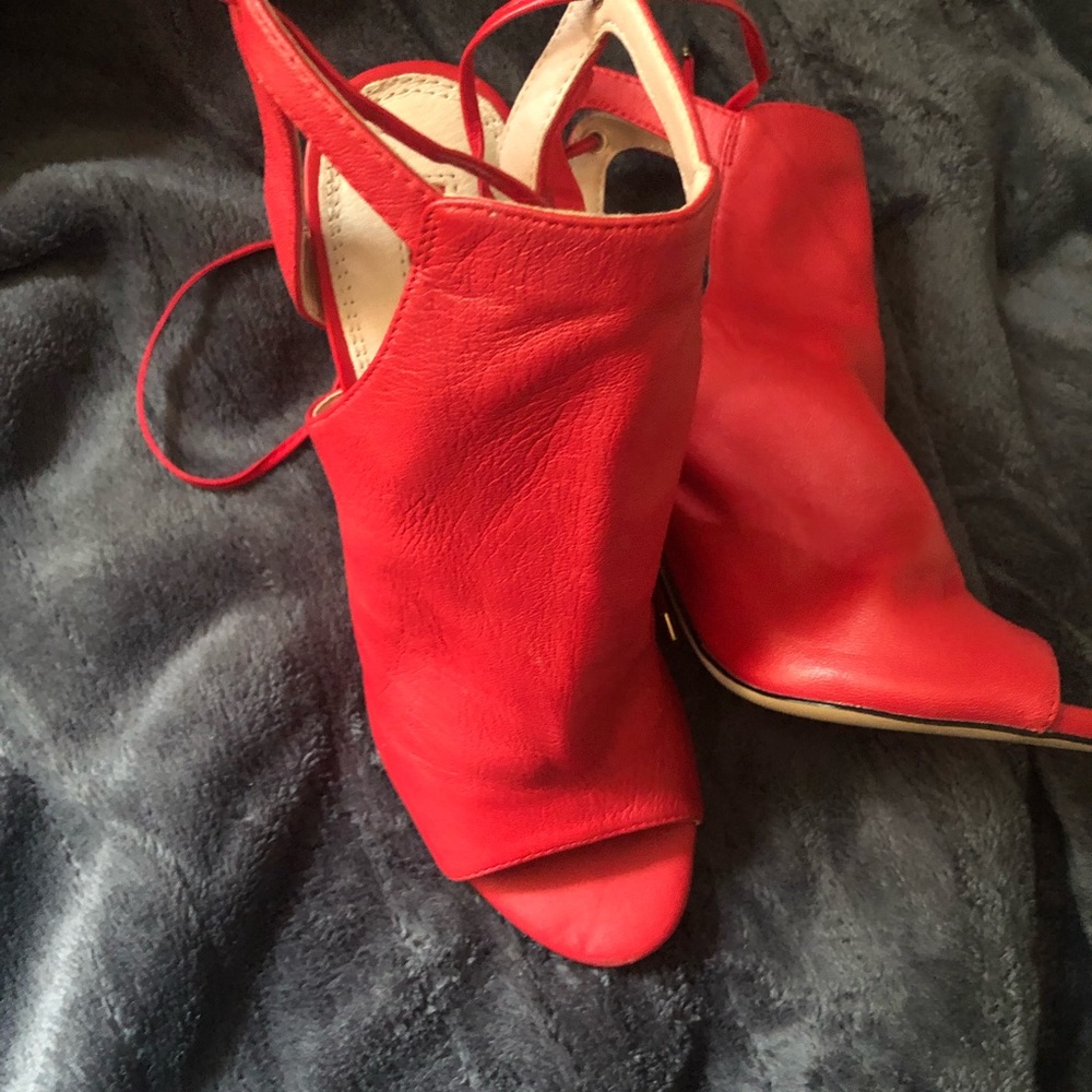 Red leather “Randy” by TopShop